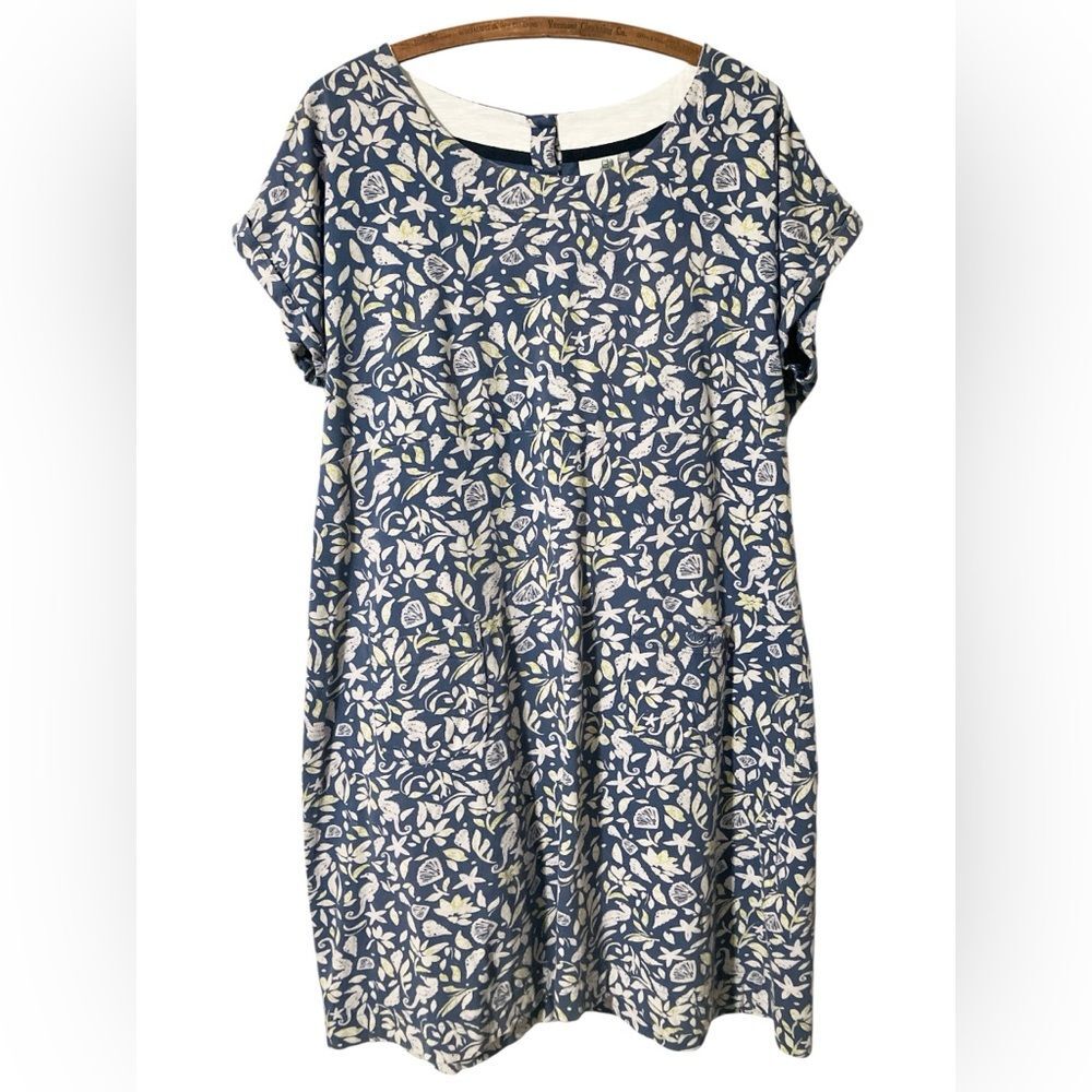Weird Fish Dress Size 16 Seahorse Ocean Summer Beach Vacation Organic Cotton
